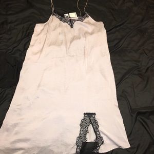 Silver lace embroidered night gown